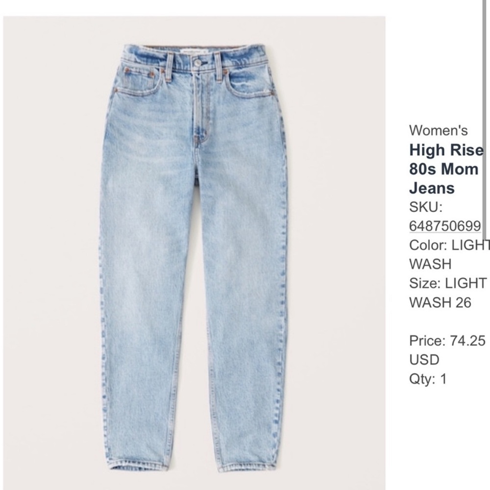 Abercrombie mom high rise jeans